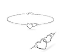 Dual Hearts Silver Bracelet BRS-42